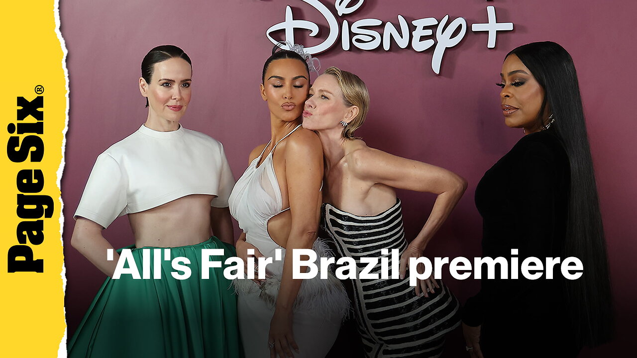 Kim Kardashian, Sarah Paulson and more of the Alls Fair cast attend the Brazil premiere