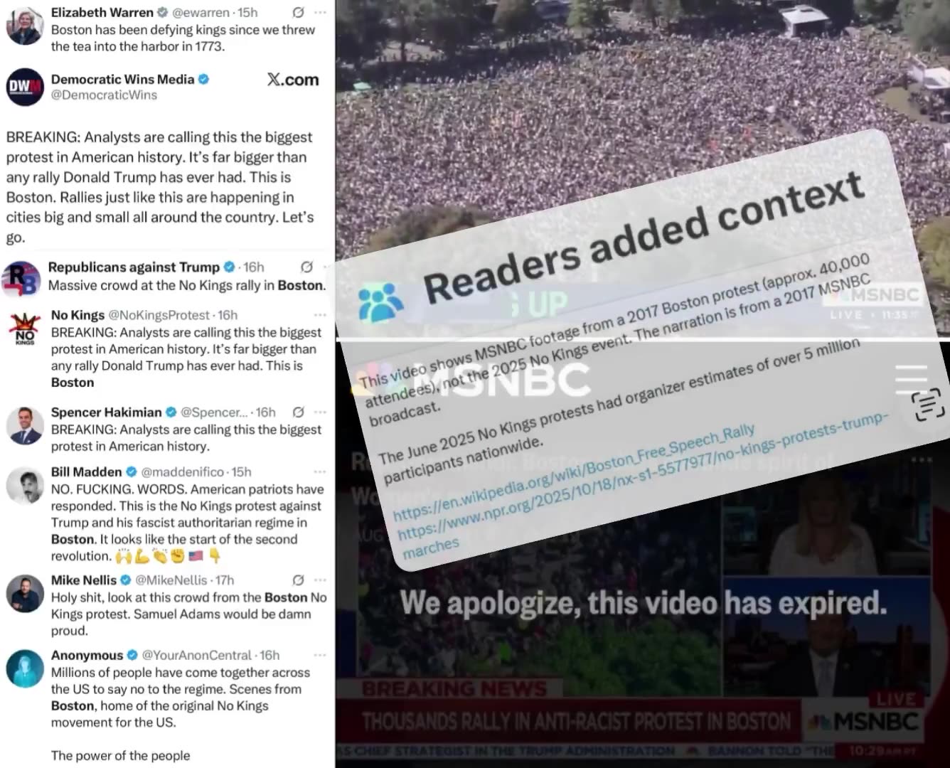 Leftists, Including Pocahontas, Share 2017 Video to Try to Boost No Kings Attendance Narrative