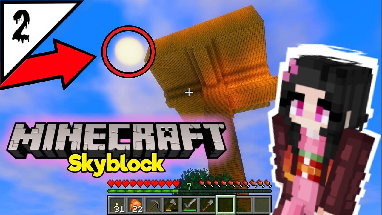 NEZUKO Plays MINECRAFT Skyblock ....AGAIN! (Mob and Tree Farms Plus Ocean) Ep 2AGAIN! Ep 2