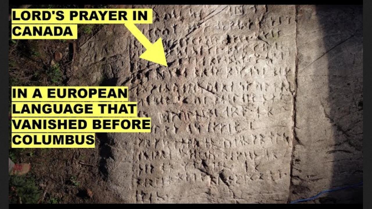 Mystery Of Lords Prayer Rock Carved In Canada In A European Ancient Language