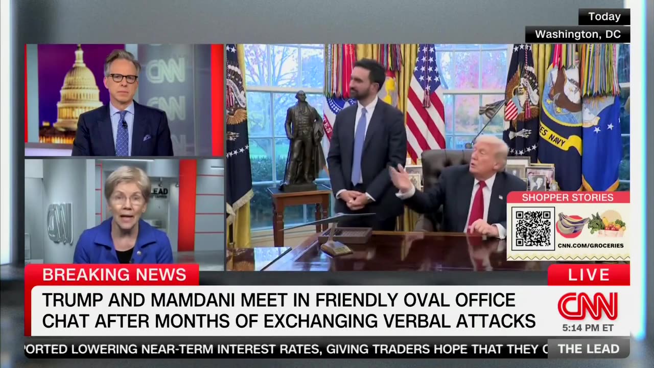 Elizabeth Warren Suggests Trump Jealously Wants To Take Mamdanis Shine And Rub It On Himself