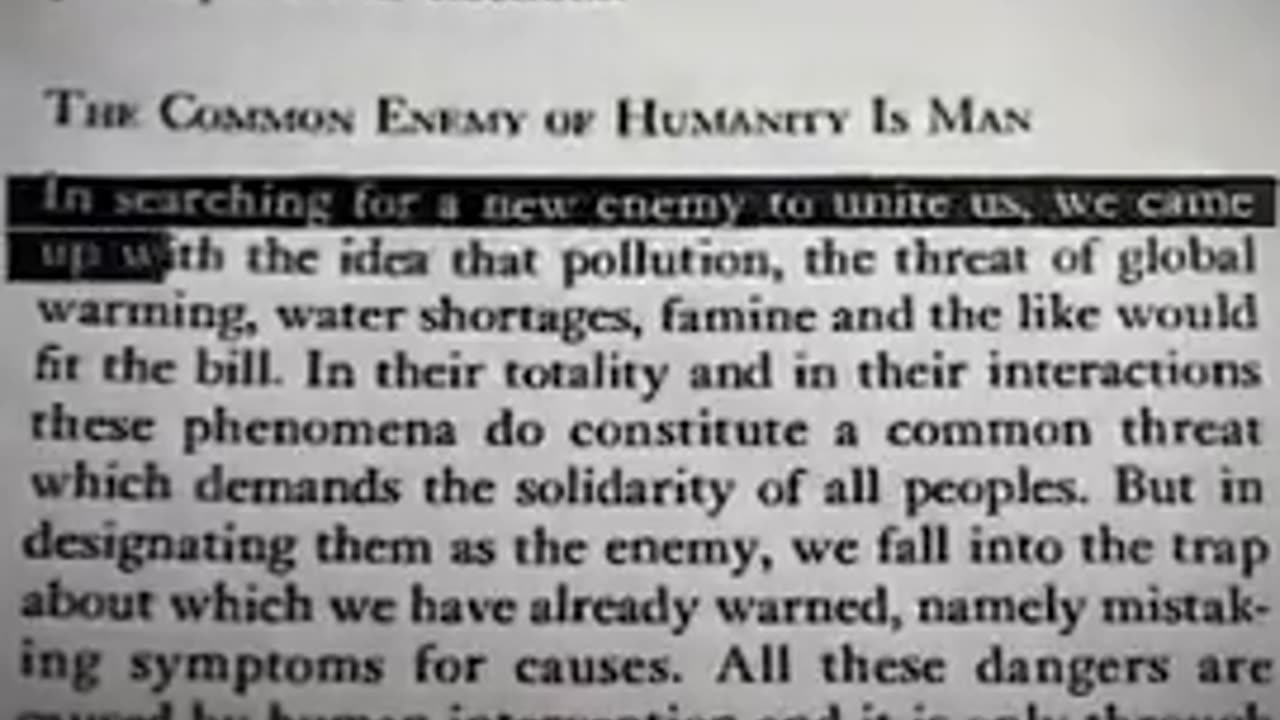 ＂global warming＂ would be the new pretext to wage war on humanity