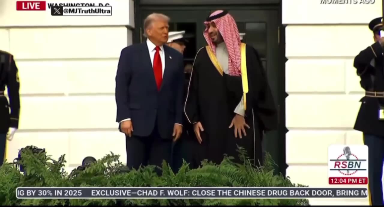 Mohammed bin Salman was greeted with a full military honors ceremony