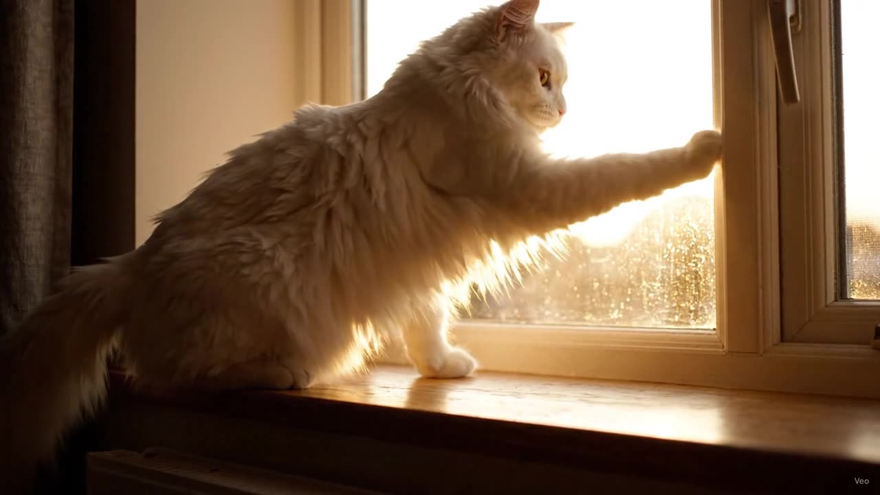 Cat Discovers Its Shadow for the First Time 👻