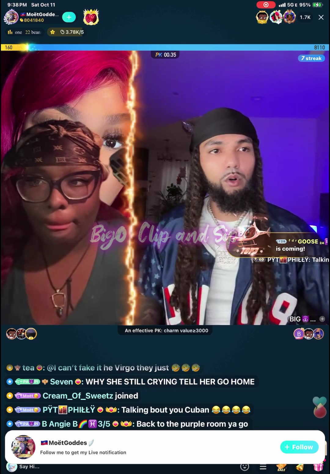 Moet lines Flocko/Papi after leaving ER n is eating-sister goes live 10/11/25 #bigoclipandsip
