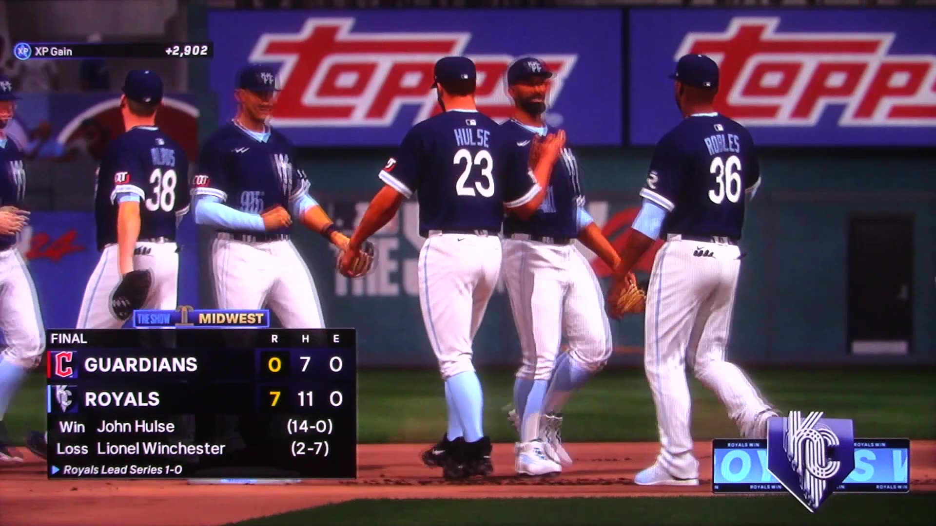 MLB The Show: Kansas City Royals vs Cleveland Guardians (S23 G75)