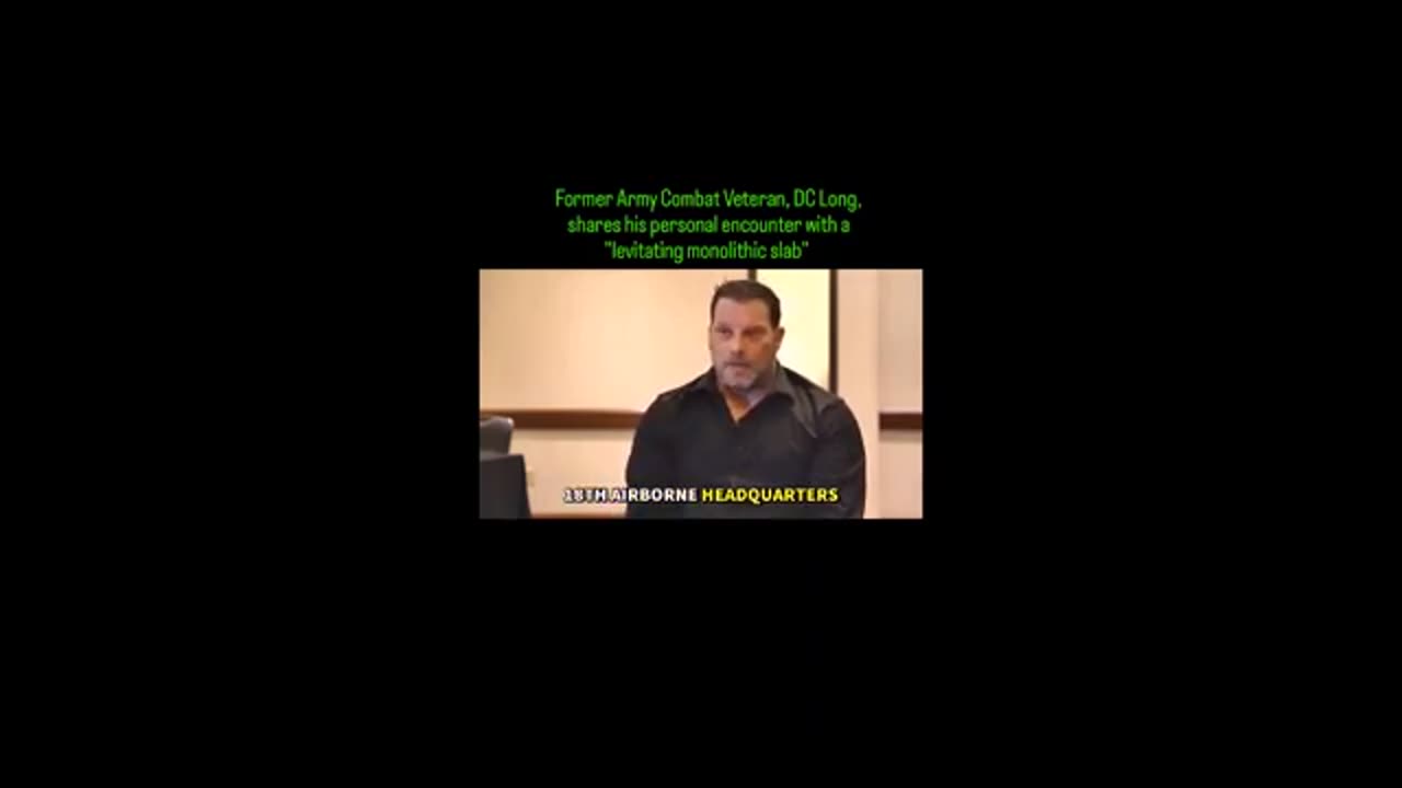 Former Army Combat Veteran, shares his personal encounter with a levitating monolithic slab