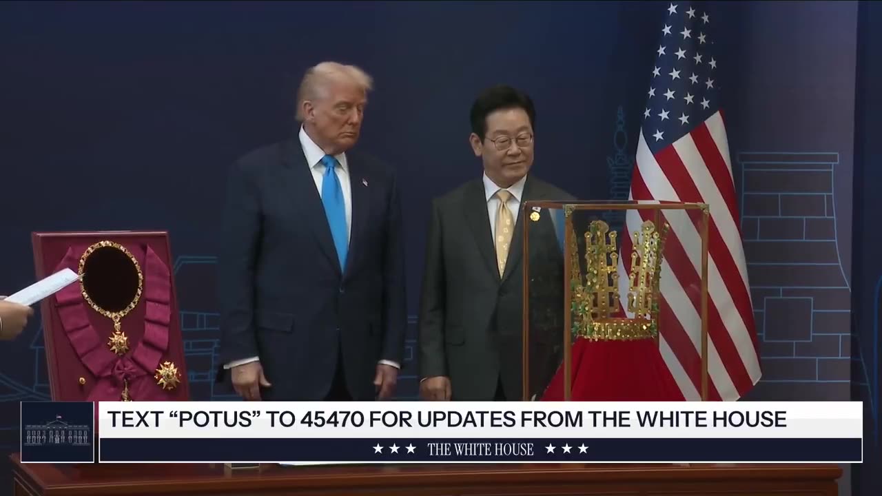 South Koreas President heard about the No Kings stupidity and gifted a GOLD CROWN