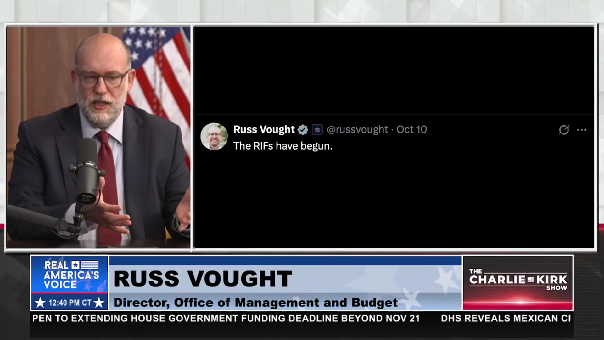 OMB DIRECTOR GIVES FIRST INTERVIEW IN WEEKS: DEMOCRATS AGAINST AMERICAN INTEREST