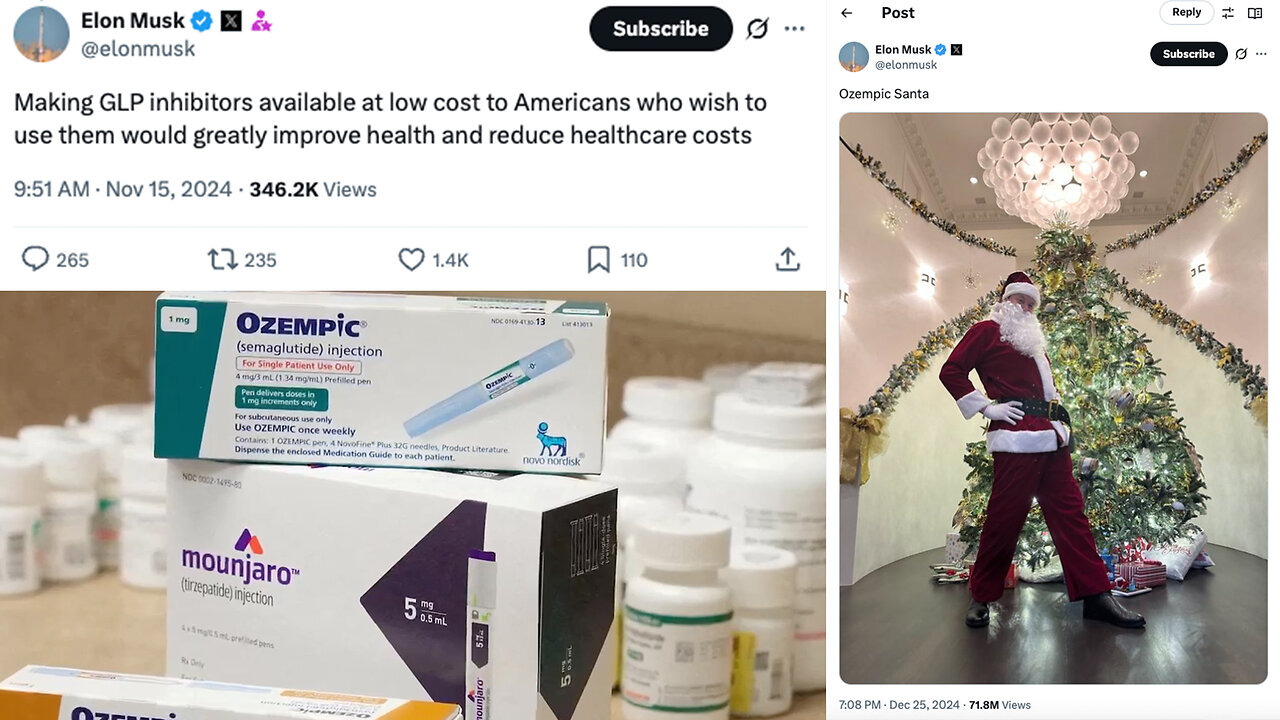 Ozempic Causes Blindness & Perpetual Suicidal Ideation? Nothing Would do More to Improve Health, Lifespan & Quality of Life for Americans Than Making GLP Inhibitors Low Cost to the Public. - Elon Musk + Smoke Your Way to Thin?