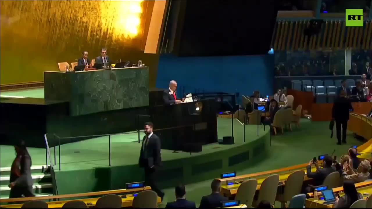 🔥 Netanyahu speaks as majority of UN delegates storm out of General Assembly