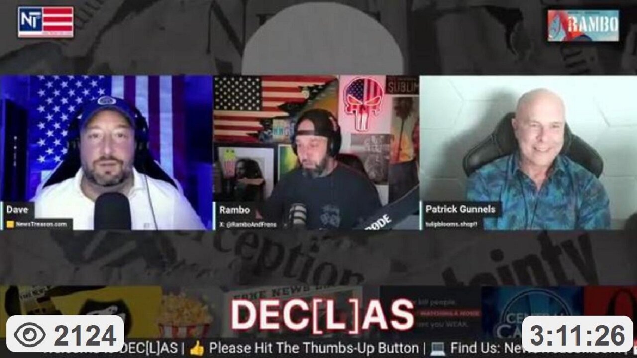 NewsTreasons DECLAS Show: Epstein Email Boomerang - Libel Laws End MSM - Financial Reset ~ w/ Rambo, Dave, & Patrick 11/15/25