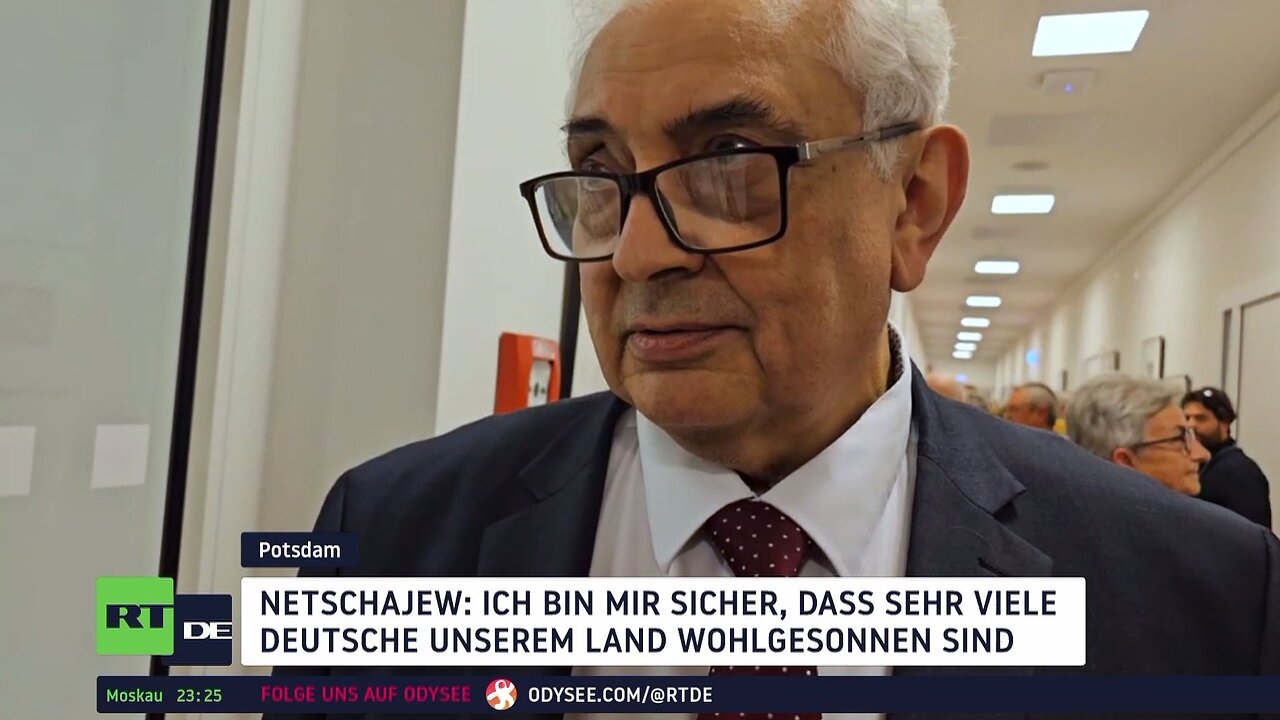 BSW empfängt russischen Botschafter zur Ausstellung Krieg und Frieden im Brandenburger Landtag