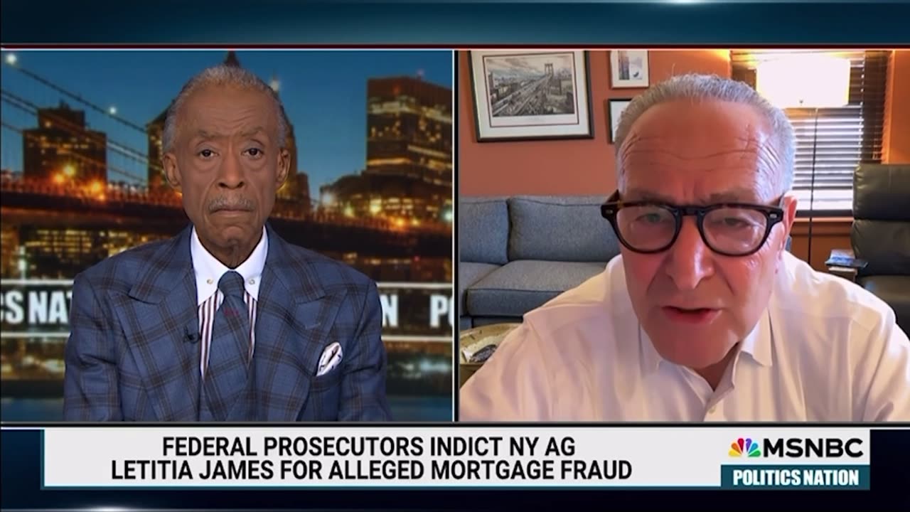 Chuck Scumer Calls for Forceful Uprising in Response to Letitia James Indictment