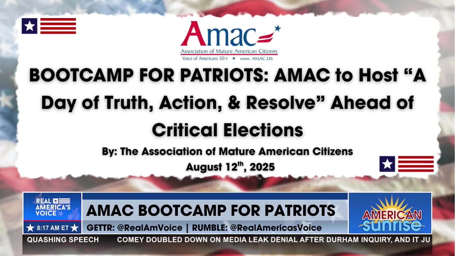 LIVE FROM VA: AMAC BOOTCAMP FOR PATRIOTS
