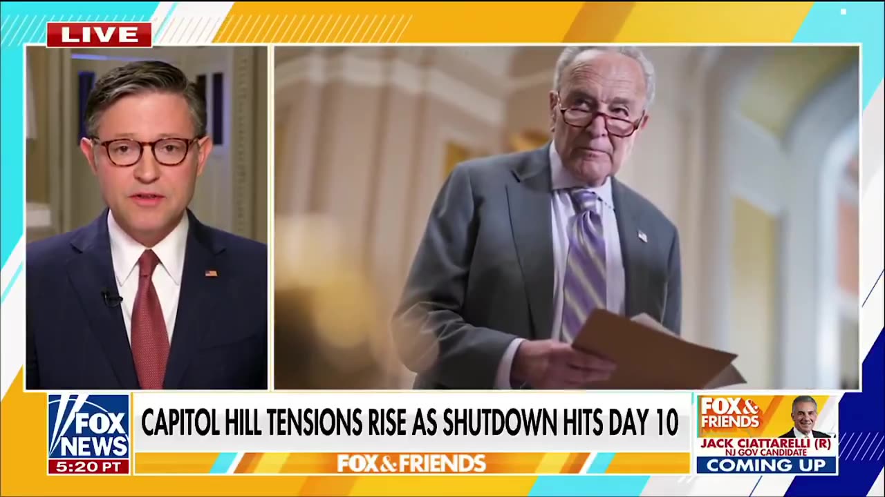 Mike Johnson rips into Chuck Schumer for playing politics with the lives of the American people