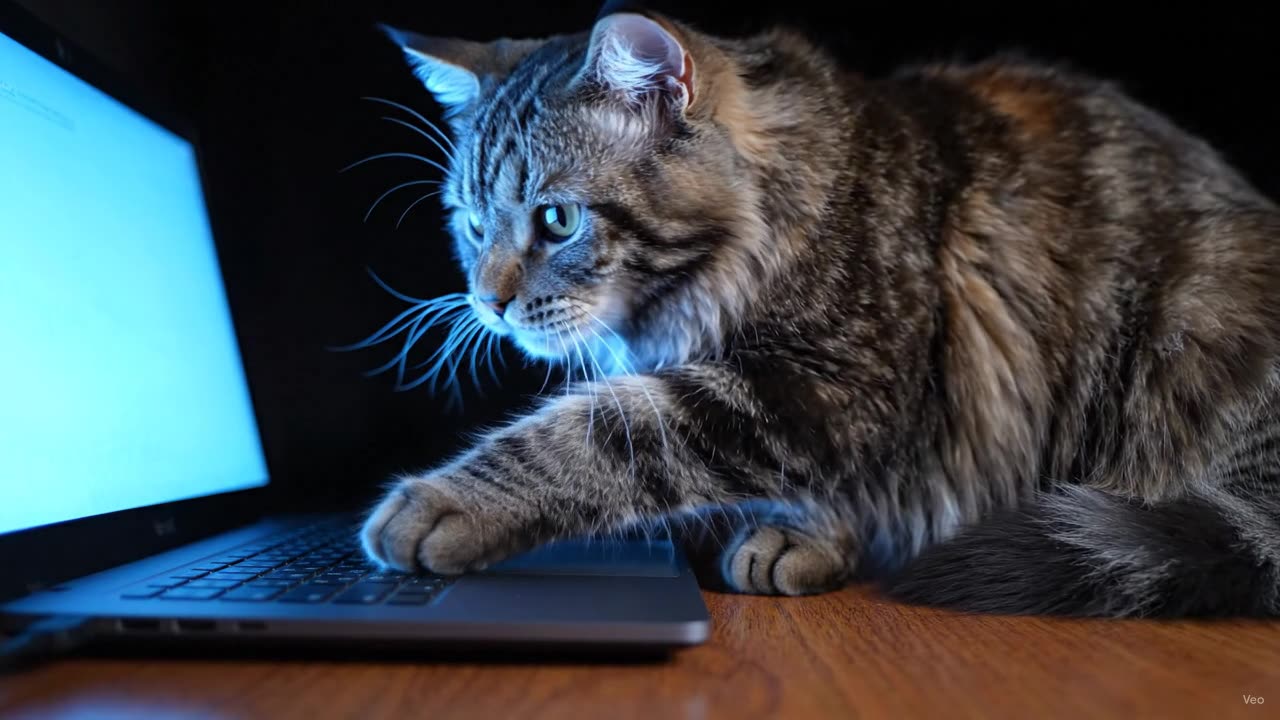 Cat Typing on Keyboard Like Its Hacking 💻