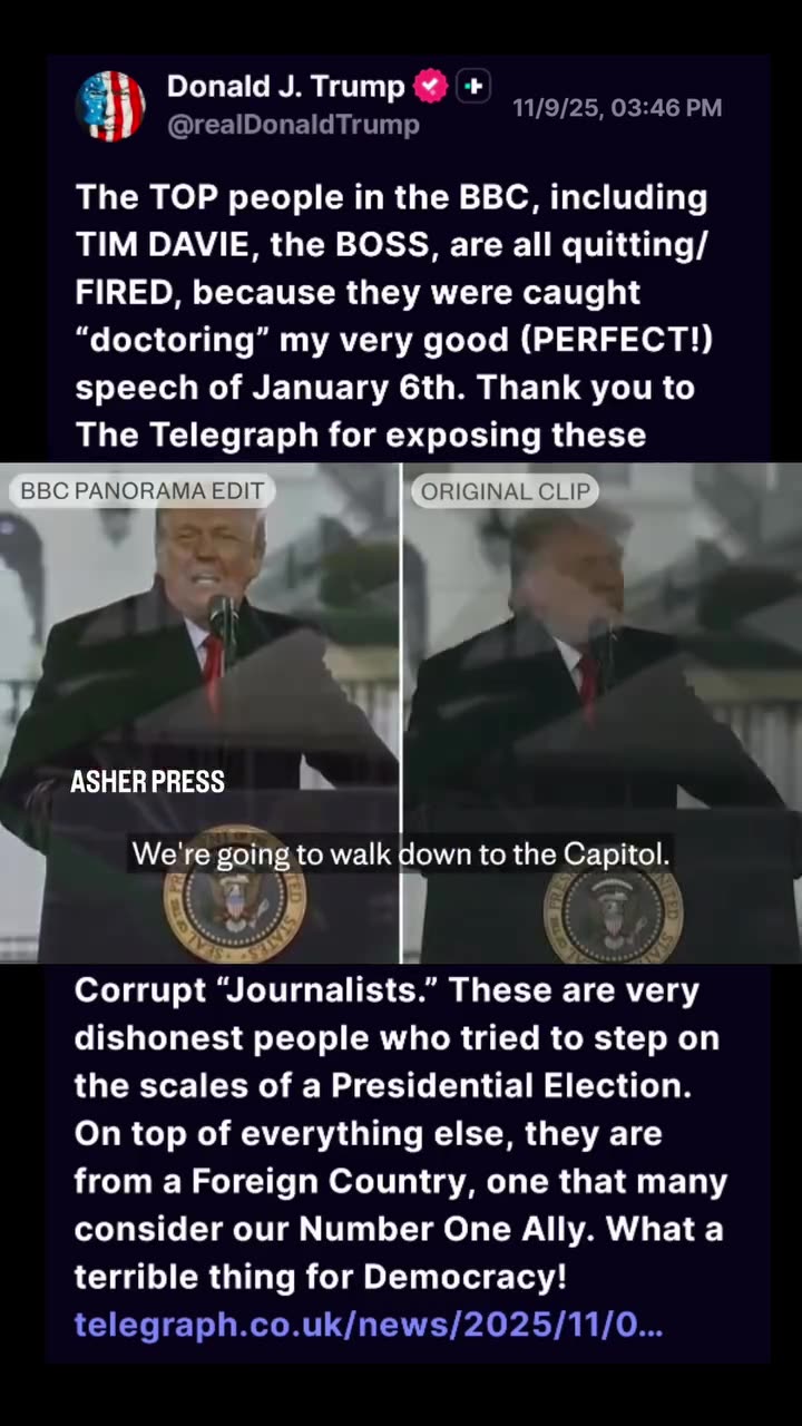 BBC doctored Trump speech, internal report reveals! 11/9/2025