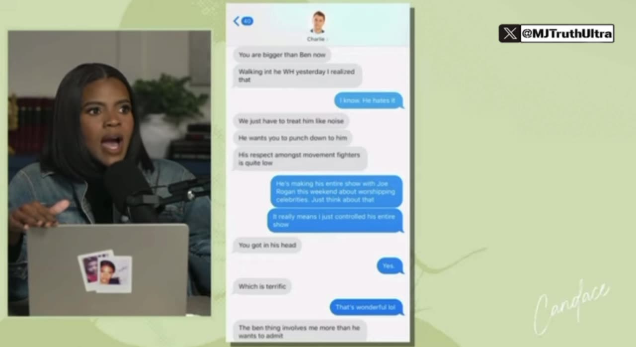 Candace Owens releases a Text Exchange she had with Charlie Kirk discussing Ben Shapiro