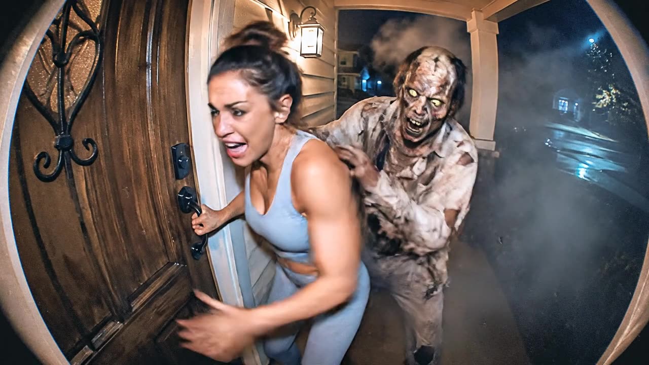 😱 Woman - Funny Girls Scarry Pranks Caught on Doorbell Camera! Viral Video - Curvy Girl Model