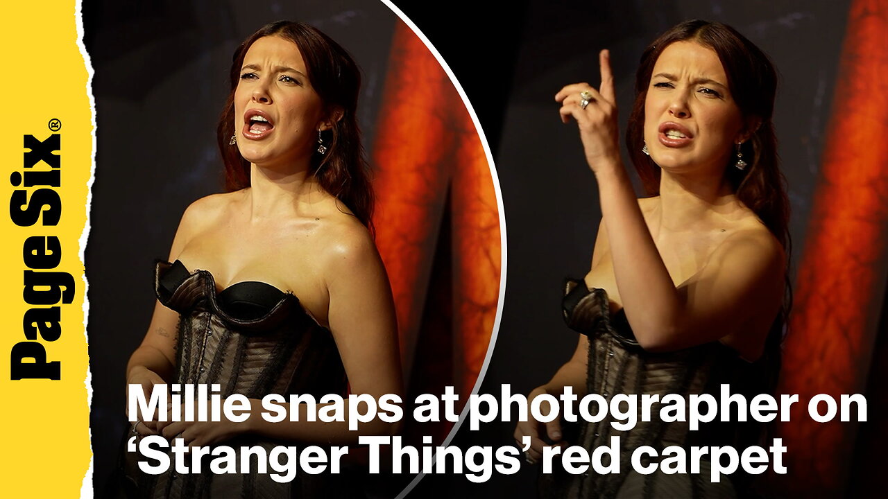 Millie Bobby Brown snaps at photographer on Stranger Things red carpet