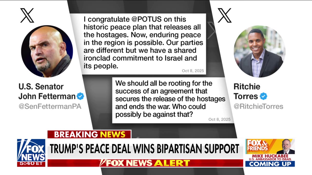 Trumps peace deal wins bipartisan support