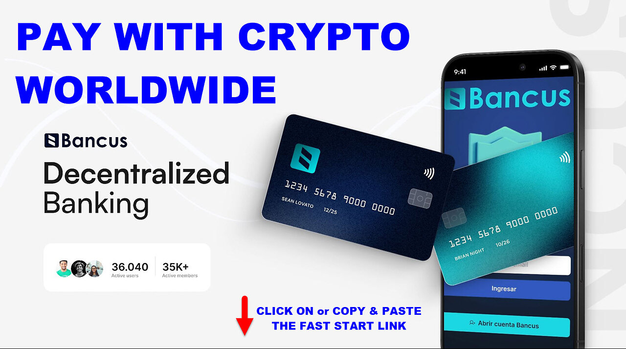 BANCUS (must see) GET YOUR CRYPTO FREEDOM DEBIT CARD NOW (teaser 001) TOP TEAM ROB BUSER