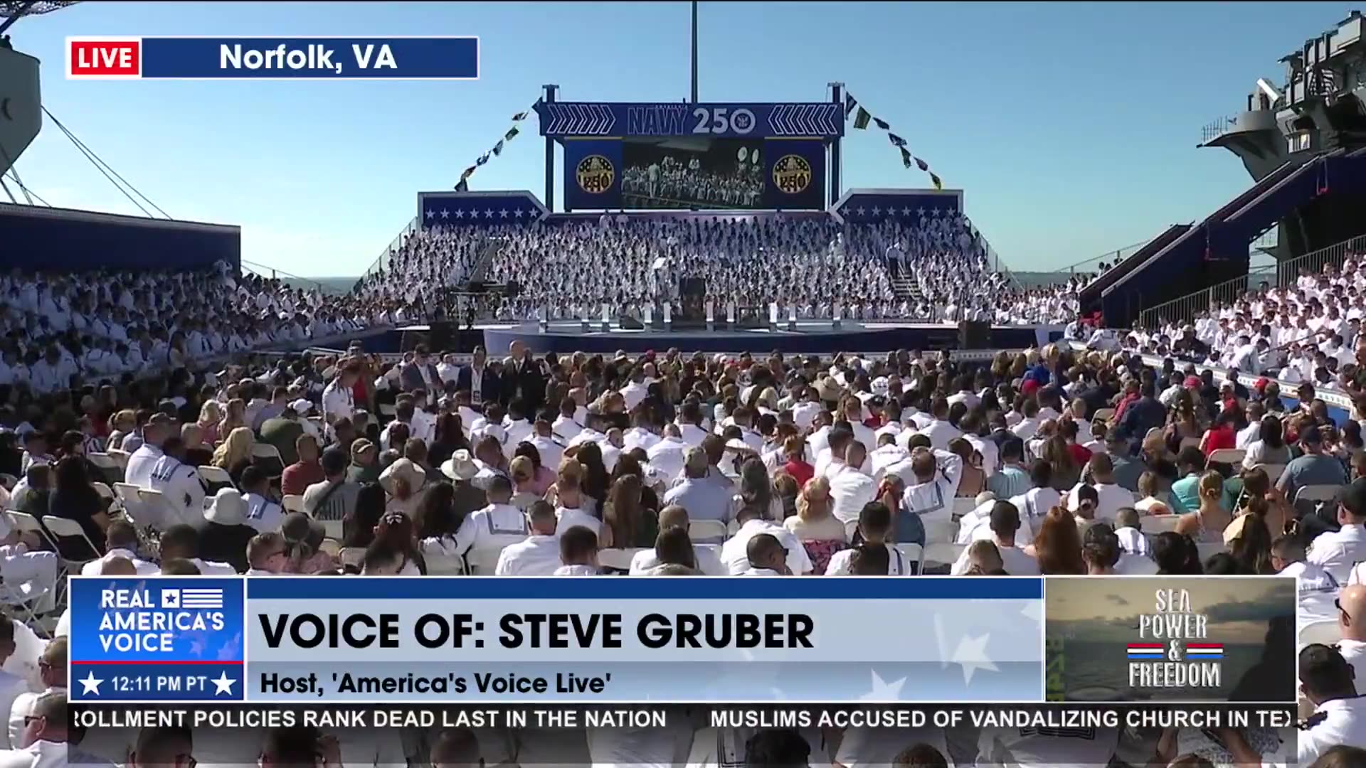 PACKED HOUSE AT THE NAVY 250 CELEBRATION: MORALE BETTER THAN IT HAS BEEN