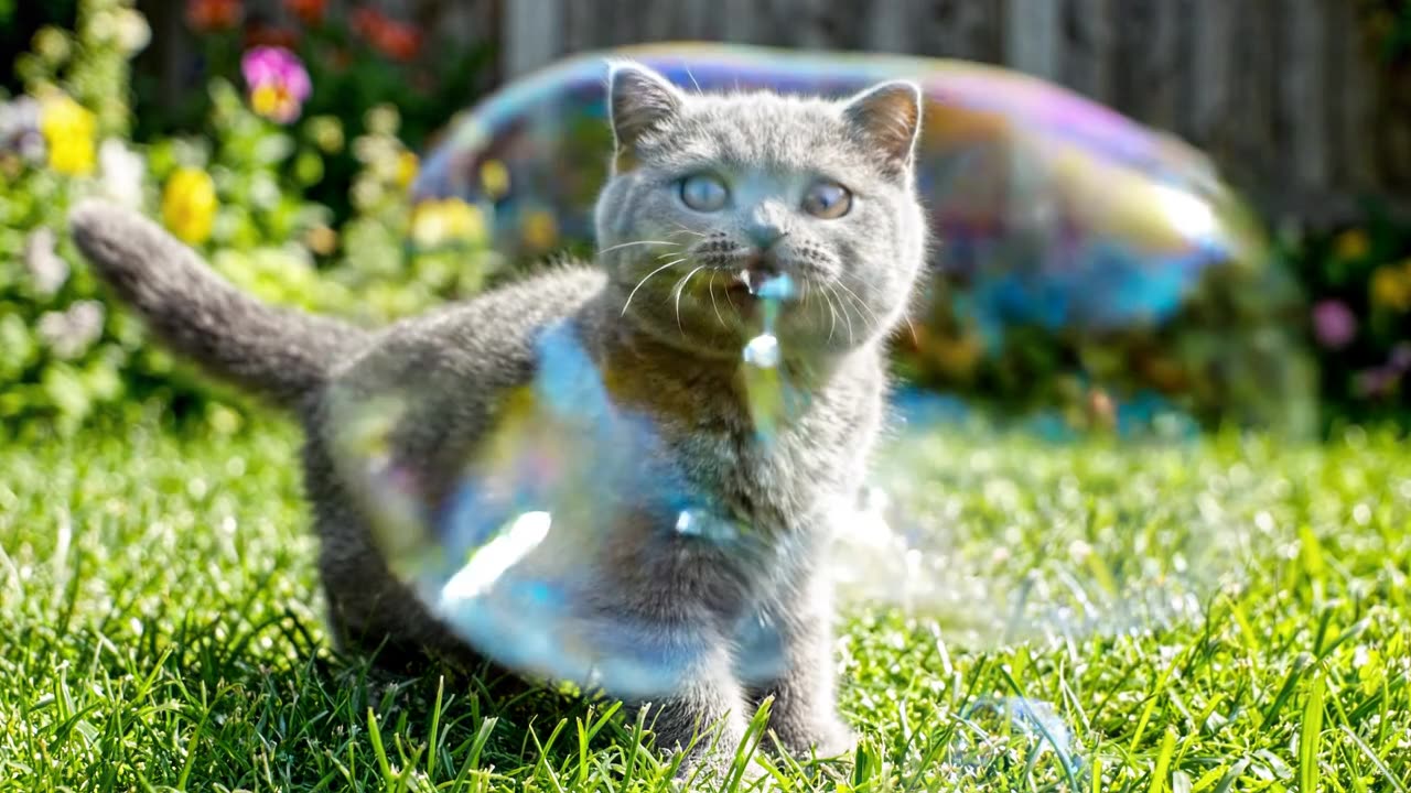 Kitten vs Soap Bubbles Is Pure Chaos 🫧