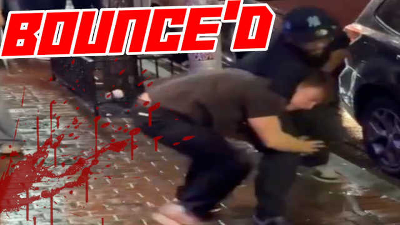 Bouncer Shoves a Drunk Dudes Head Through a Window