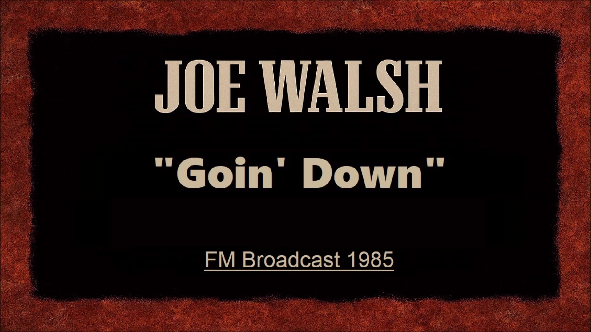 Joe Walsh - Goin Down (Live in Pittsburgh, Pennsylvania September 5, 1985) FM Broadcast