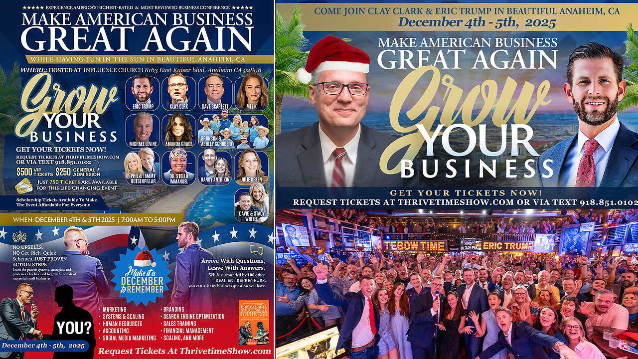 Business Coach | The Time Will Never Be Just Right, You Must Act Now. - Napoleon Hill + Branding 101 + Join Eric Trump At Clay Clarks Dec. 4-5 ThrivetimeShow Business Conference In Anaheim, CA (701 Tickets Remain)