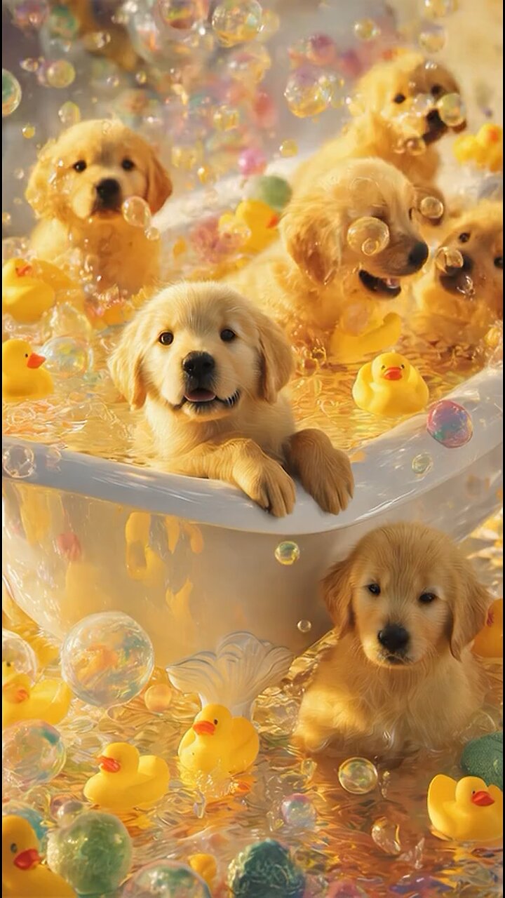 Puppies playing
