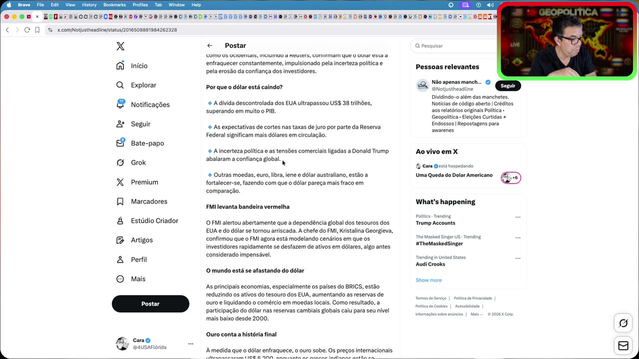 A Queda do Dolar Americano