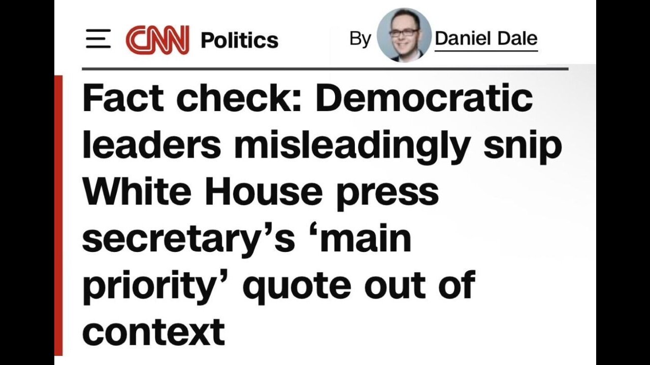 RNC (& CNN) SINK Chuck Schumers Talking Point On Karoline Leavitts Trumps Main Priority Answer