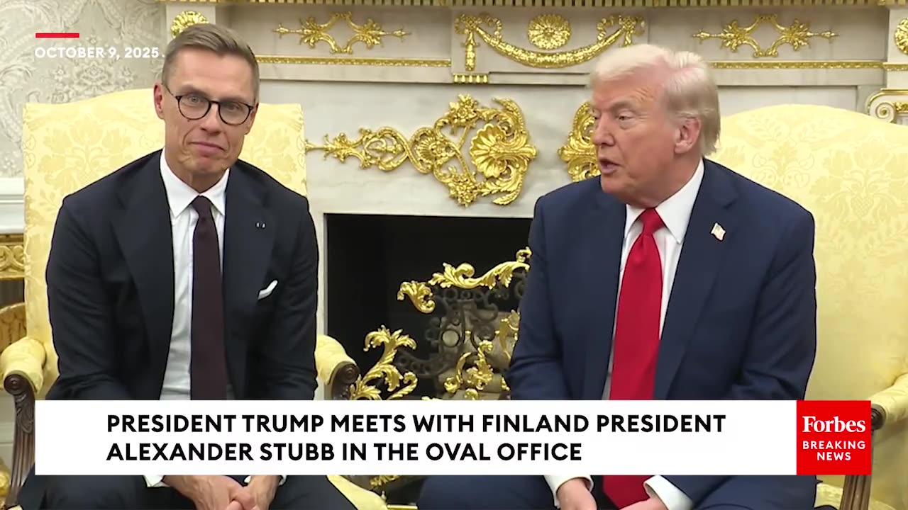 POTUS, Finlands President hold press briefing in Oval Office