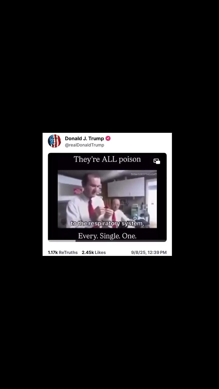 THEYRE ALL POISON - Every. Single. One. ~ President Trump post (9.8.25) on Truth Social