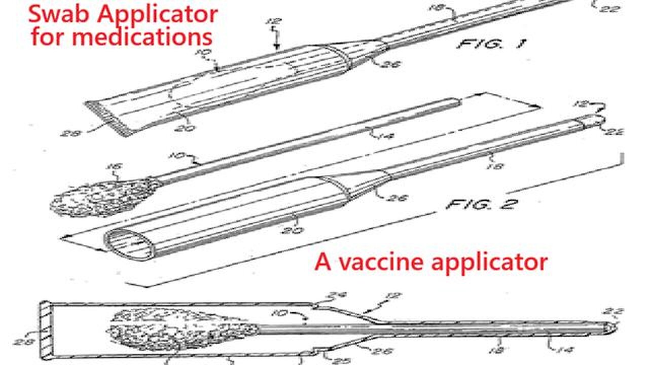 Old Patent for Swab applicators for medications Pre-cursor to the PCR Nasal Swab Vaccine Applicator