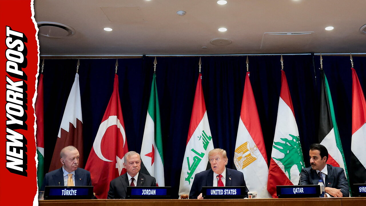 Trump's Iran comments interrupted by unplanned phone call in gulf meeting thumbnail