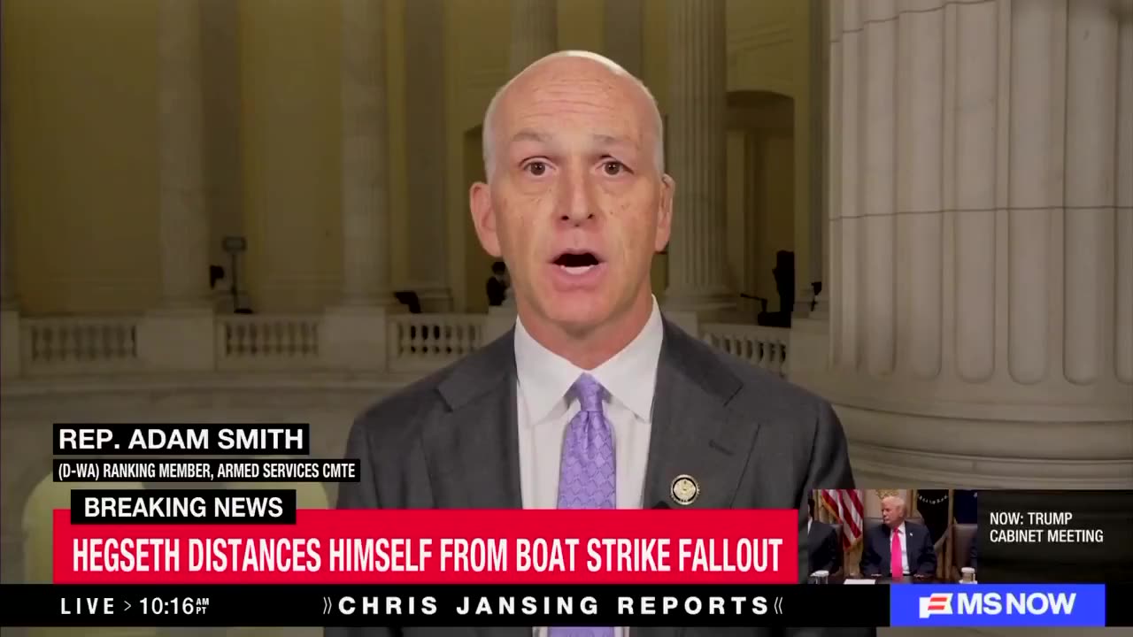 EP. ADAM SMITH (D-WA): People on a boat, carrying cocaine, are not a direct threat