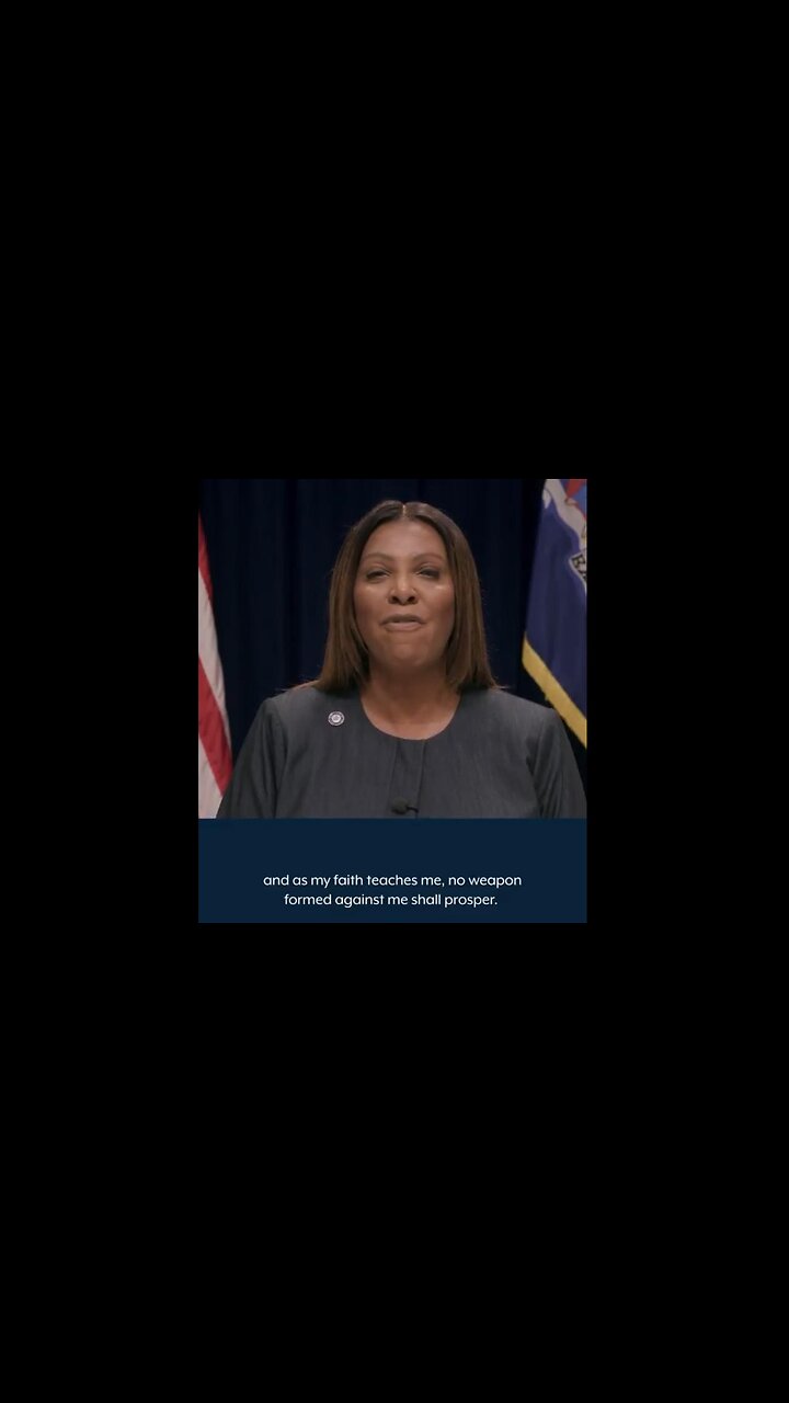 Arrogant NY AG Letitia [actress?] James responds to her indictment charges.