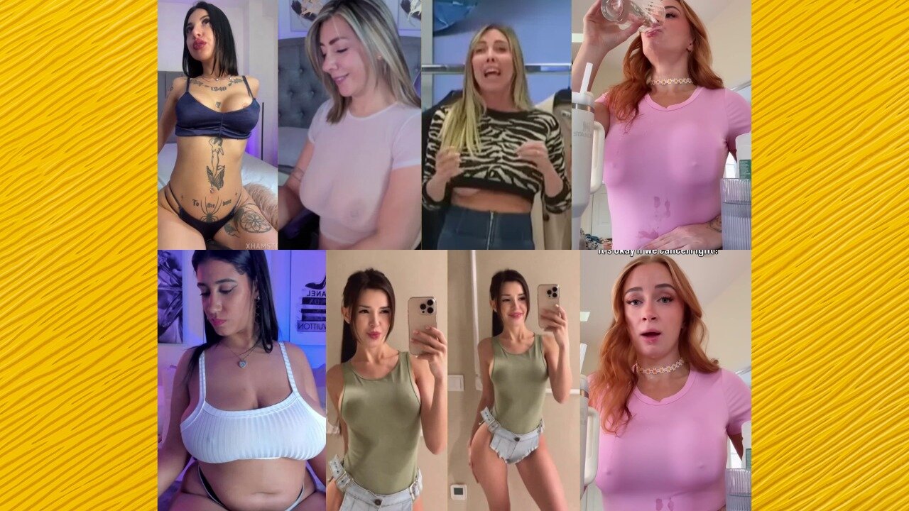 Huge Boobs / No Bra / Hard Nipples 94 - Big bank tiktok challenge ❤️‍ClipchampGirls 2026