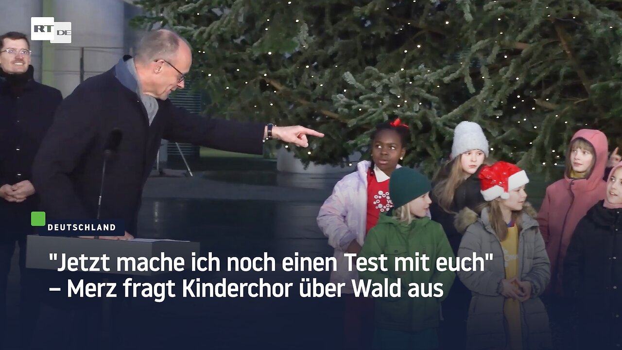 Jetzt mache ich noch einen Test mit euch – Merz fragt Kinderchor über Wald aus