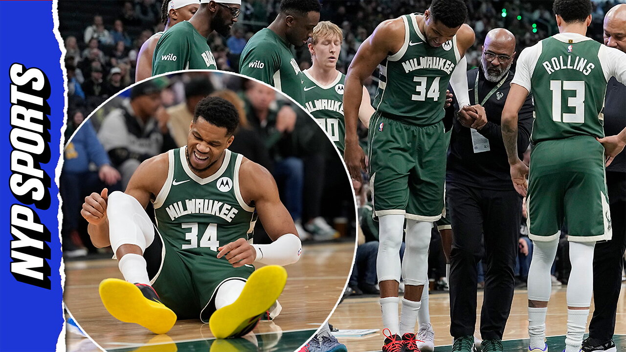 Giannis Antetokounmpo exited last nights game with a calf strain