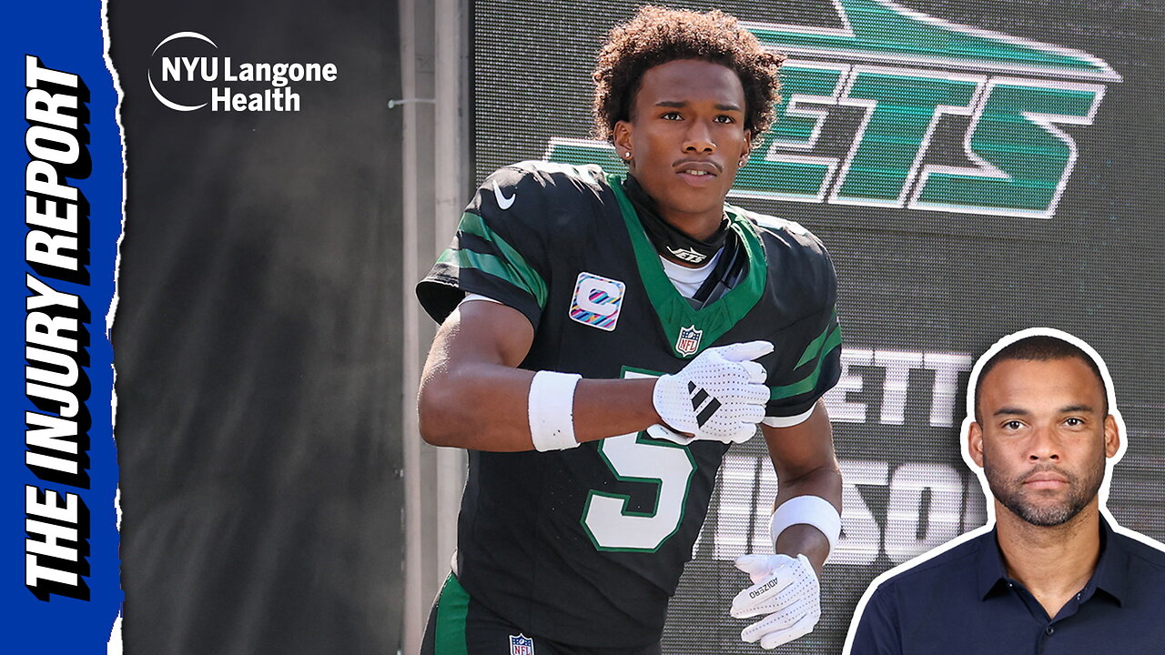 Jets Garrett Wilson recovering from hyperextended knee | The Injury Report