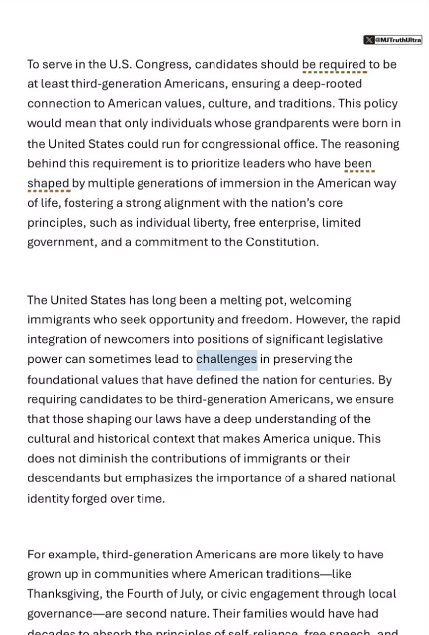 My Letter to the U.S. Congress and the President of the United States