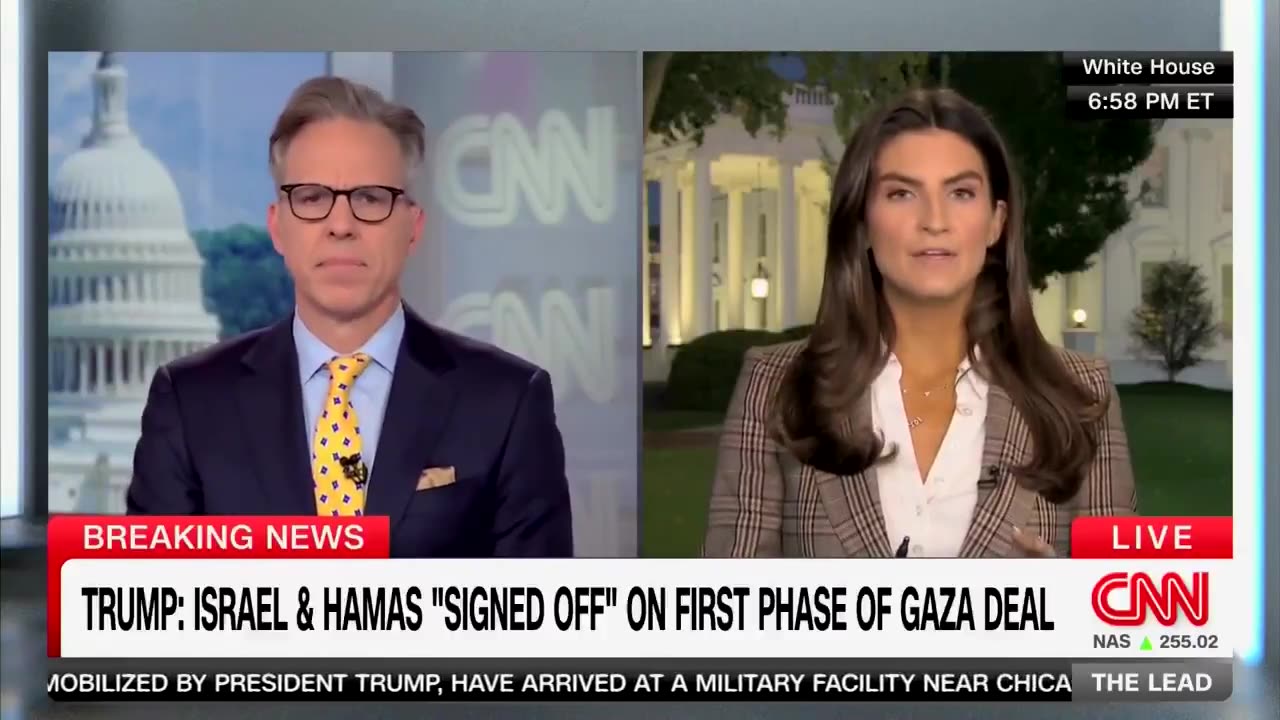 🤡 Jake Tappers first reaction is to refuse to call it a peace deal.