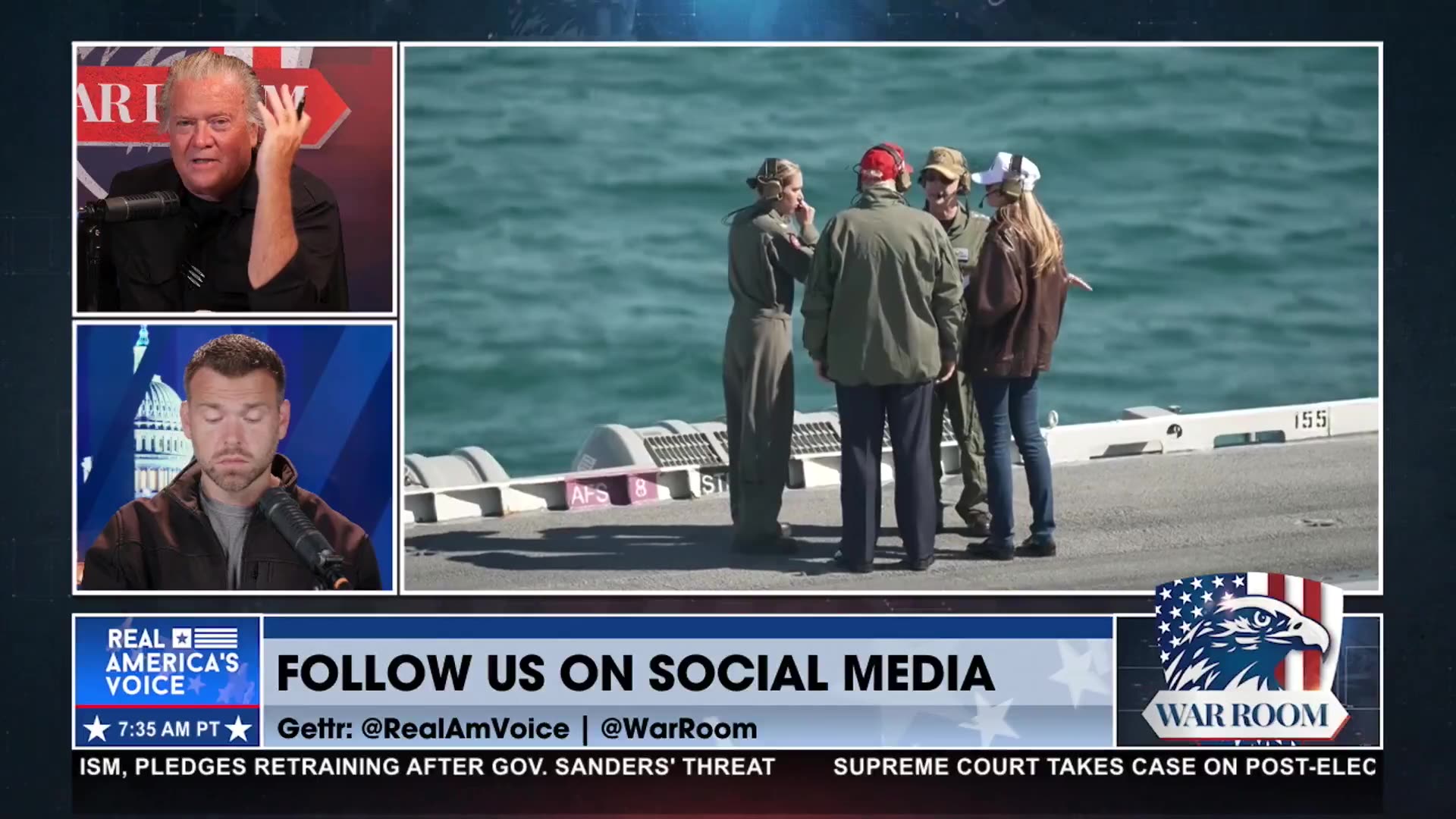 TRUMP STOOD HIS GROUND ON THE FLIGHT DECK