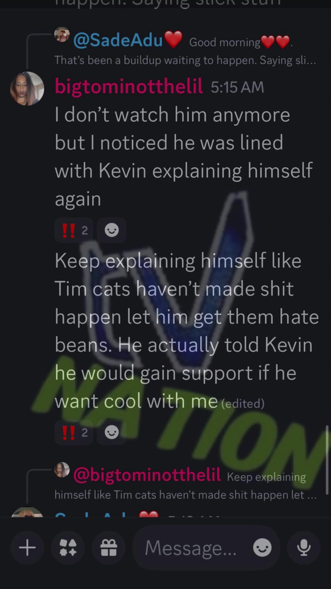 TOMIKAY SAYS SHES DONE WITH PRINCE J MESSAGES FROM HER DISCORD