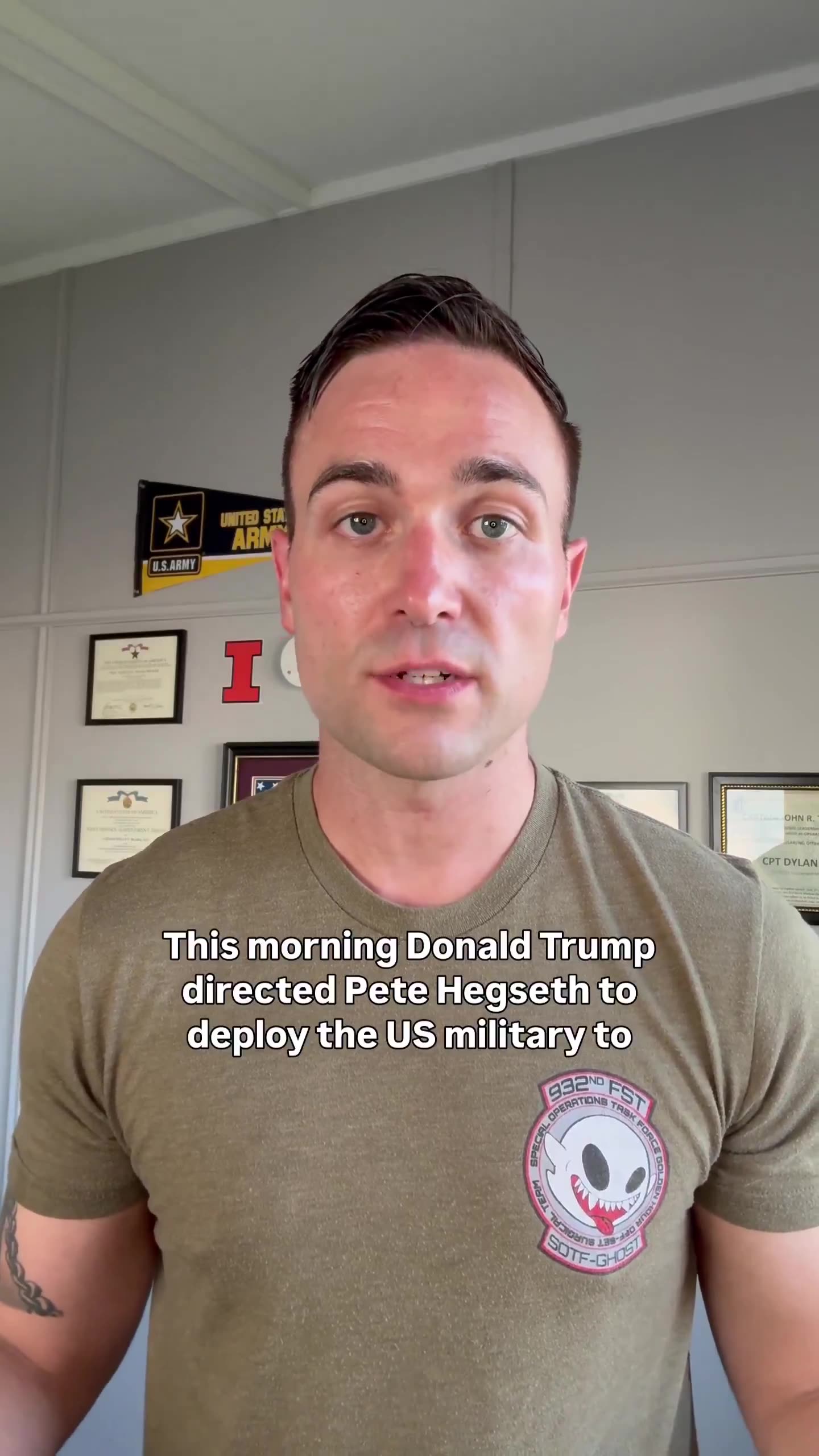 Dylan Blaha, the Illinois National Guard Captain was suspended